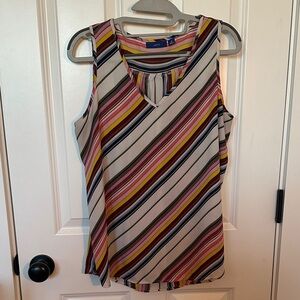Apt. 9 Multicolor Diagonal Stripe Blouse